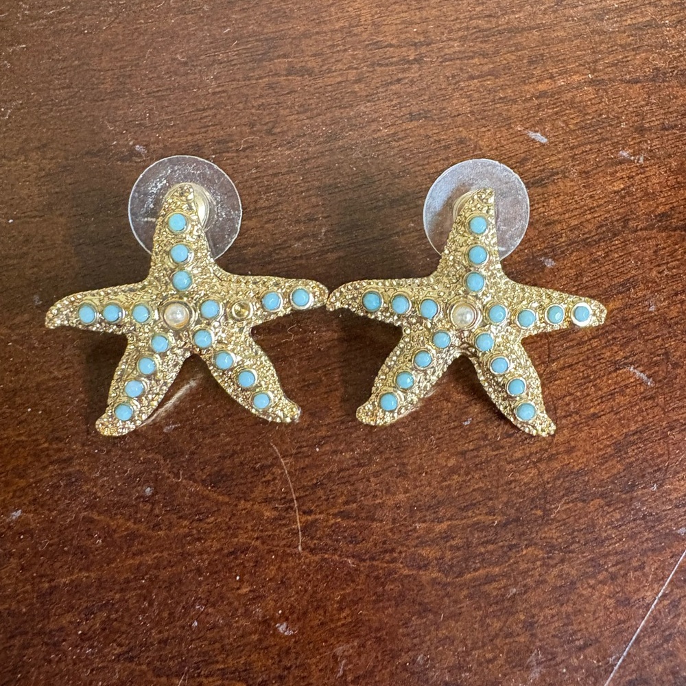 Lilly Pulitzer starfish Gold and Turquoise Earrings